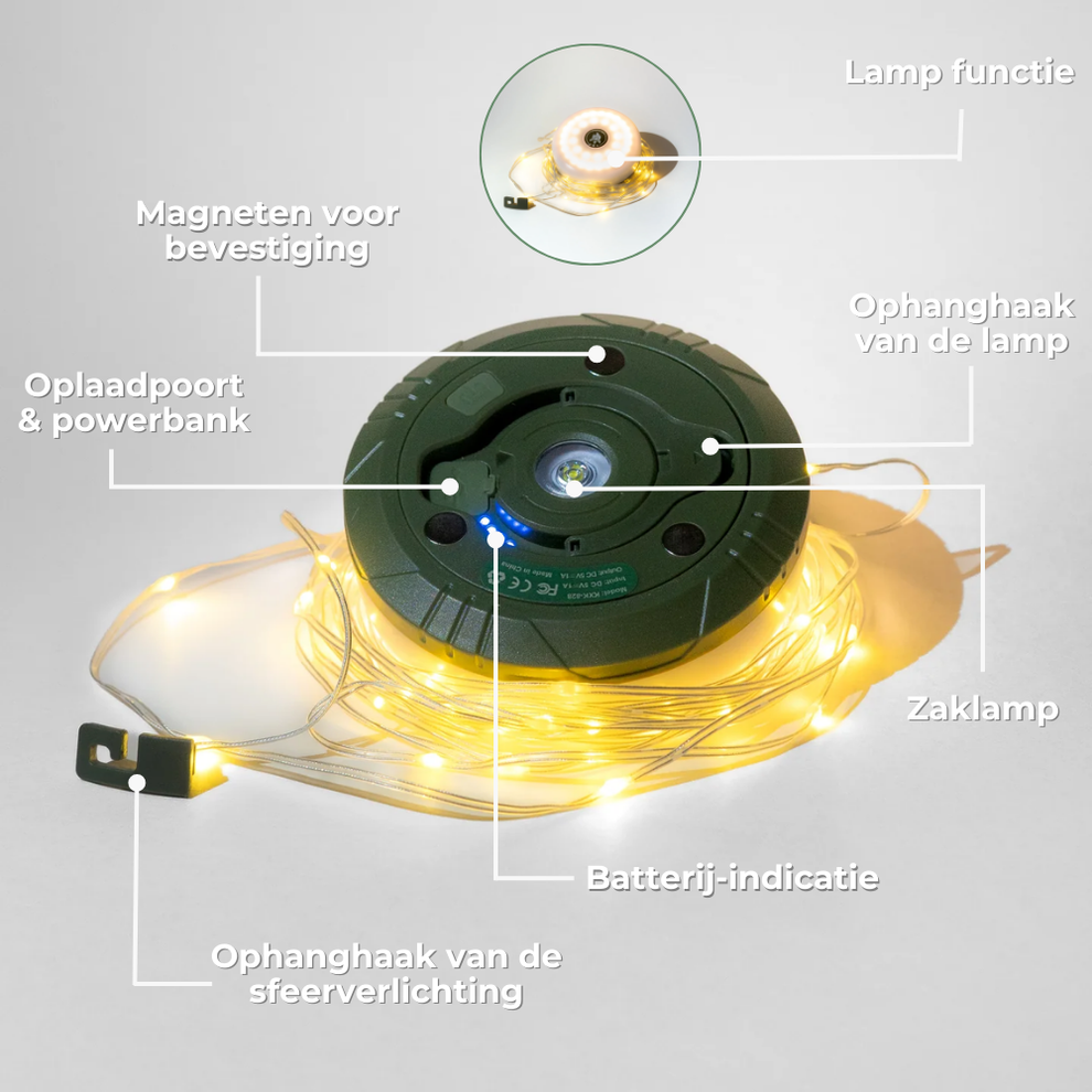 Shizen Solar Lamp – Draagbare Outdoor Lamp met 360° Sfeerverlichting