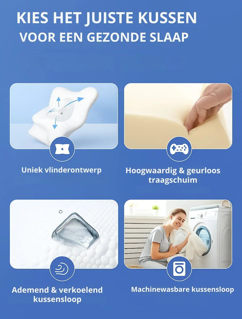 Shizen Sleep – Ergonomisch Slaapkussen voor Perfecte Uitlijning