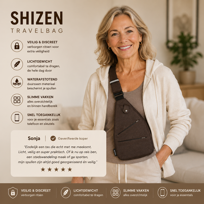 Shizen TravelBag – Veilige Anti-Diefstal Schoudertas