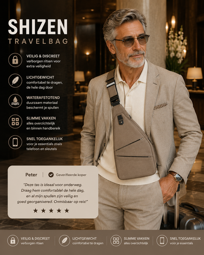 Shizen TravelBag – Veilige Anti-Diefstal Schoudertas