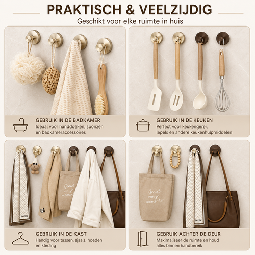 Shizen TwistLock - set van 4 krachtige vacuüm zuignaphaak