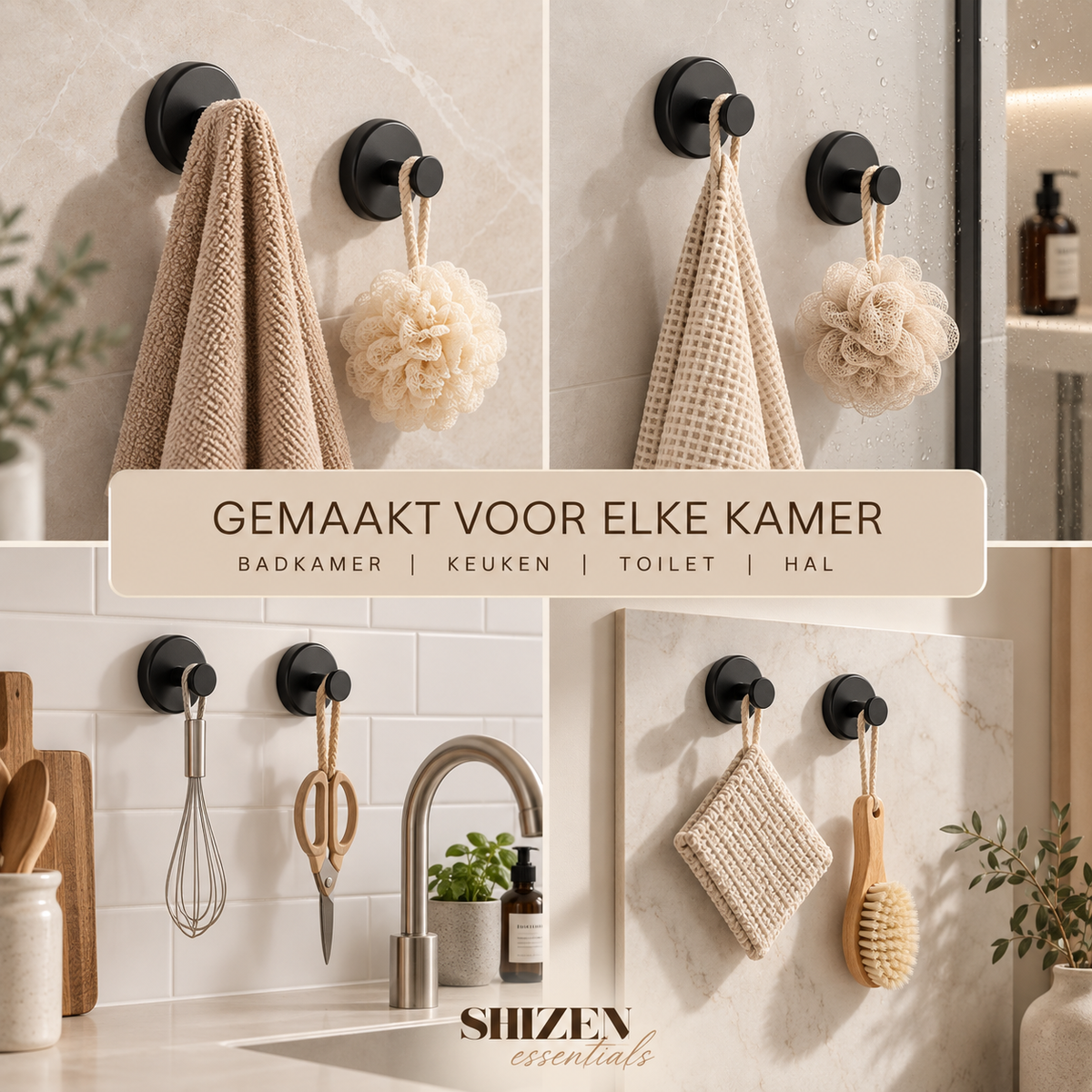 Shizen TwistLock - set van 4 krachtige vacuüm zuignaphaak