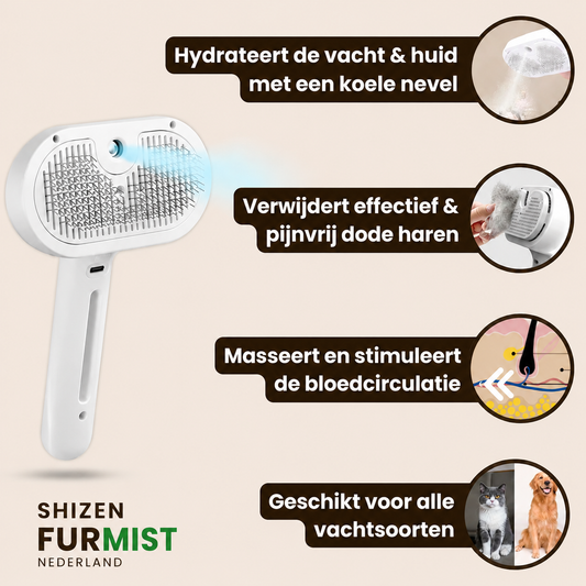 Shizen FurMist – Professionele Vachtverzorgingsborstel voor Huisdieren